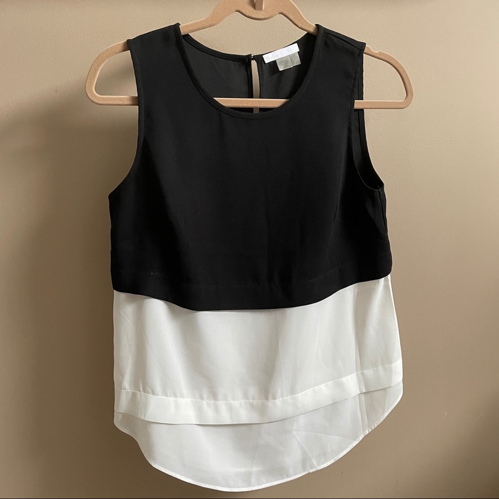 Black and White Chiffon Top